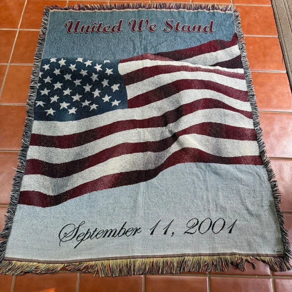 Tapestry United We Stand September 11, 2001 commemorative woven throw blanket